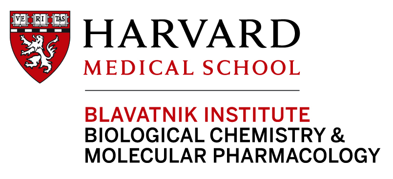 Blavatnik Institute Department of Biological Chemistry & Molecular Pharmacology logo lock-up vertically