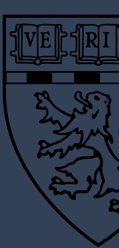 Blue banner with black outlined HMS shield