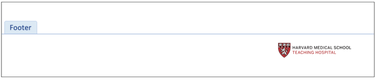 Letterhead footer area with the Harvard Medical School Teaching Hospital logo on bottom left area